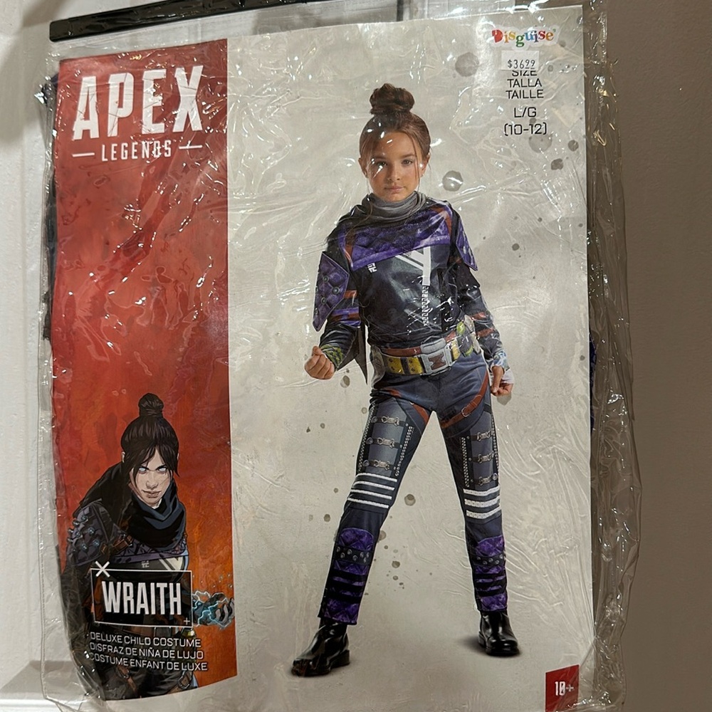 NEW! Apex Legends Wraith Kids Size Large 10-12 Deluxe Child Costume